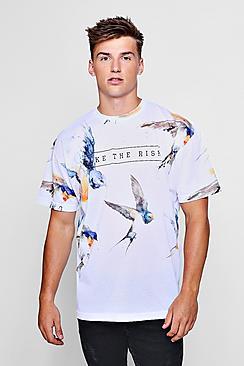Boohoo Oversized Bird Slogan Print T-shirt