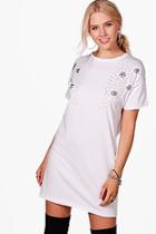 Boohoo Nora Embellished T-shirt Dress