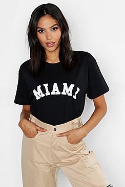 Boohoo Tall Miami Slogan T-shirt