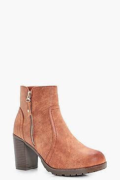 Boohoo Emmeline Zip Side Heeled Boot