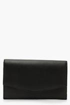 Boohoo Crosshatch Envelope Clutch & Chain