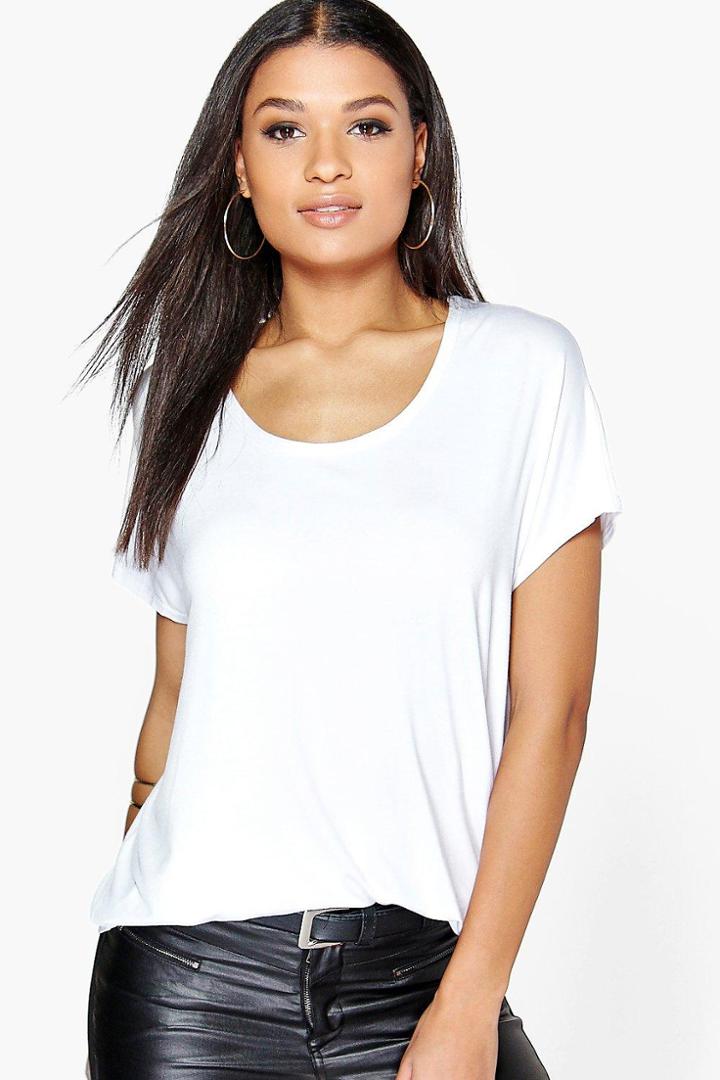 Boohoo Jasmin Basic Oversized Tee White