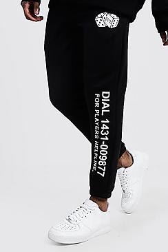 Boohoo Casino Print Detail Slim Jogger