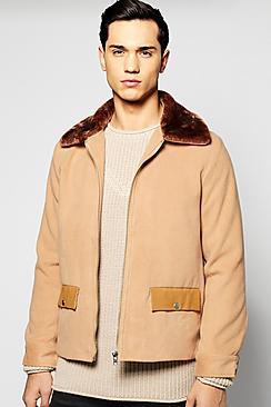 Boohoo Wool Look Melton Harrington Jacket