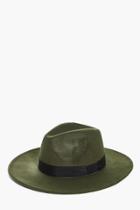 Boohoo Wool Look Fedora Khaki