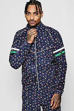 Boohoo Ditsy Floral Needle Cord Zip Jacket