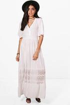 Boohoo Chelsie Lace Insert Maxi Dress