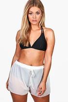 Boohoo Plus Lacey Chiffon Beach Short
