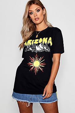 Boohoo Plus Printed Oversized Tee