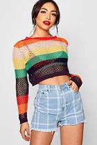 Boohoo Lucy Check Denim Mom Short