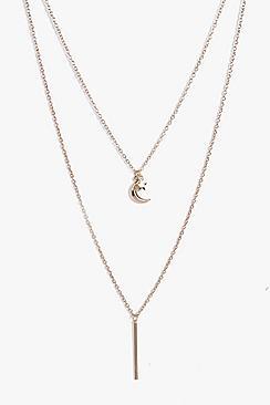 Boohoo Iris Layered Galactic Necklace