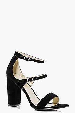 Boohoo Nicole Triple Band Block Heels