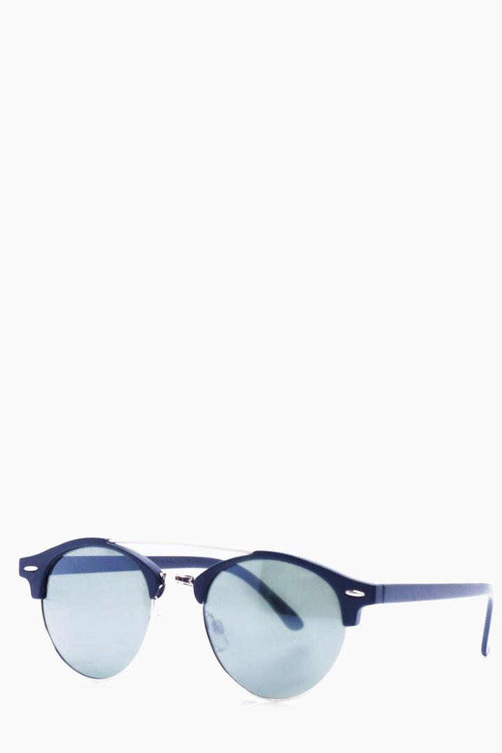 Boohoo Matte Black Clubmaster Sunglasses Black