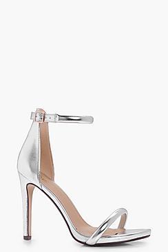 Boohoo Megan Wide Fit Metallic 2 Part Heels