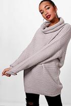 Boohoo Megan Oversized Cowl Neck Knitted Jumper