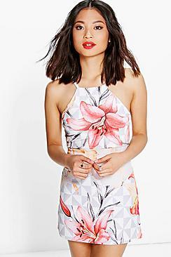Boohoo Petite Elodie Strappy Bodycon Mini Dress