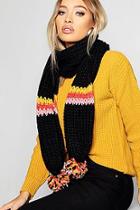Boohoo Coloured Stripe Knitted Scarf