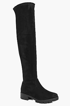 Boohoo Scarlet Knee High Cleated Boot
