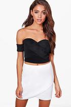 Boohoo Tia Off The Shoulder Crop Top