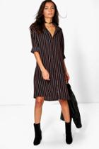 Boohoo Tall Mikko Oversized Shirt Dress Black