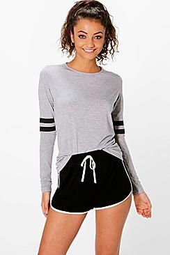 Boohoo Tall Teighan Baseball Stripe Long Sleeve Tee