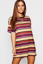 Boohoo Petite Striped T-shirt Dress