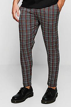 Boohoo Check Smart Cropped Jogger Trouser