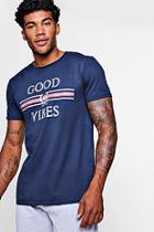 Boohoo Good Vibes Crew Neck T-shirt