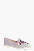 Boohoo Masie Embroidered & Embellished Espadrille Grey