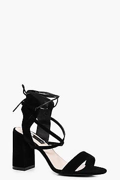 Boohoo Leila Wrap Strap Block Heel