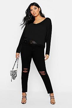 Boohoo Plus Long Sleeve Oversized T-shirt
