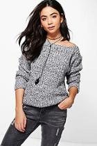 Boohoo Kayla Marl Knit Turn Up Cuff Jumper
