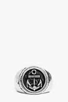 Boohoo Brushed Silver Anchor Signet Ring Silver