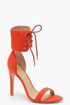 Boohoo Lace Up Ankle Strap Two Part Heels
