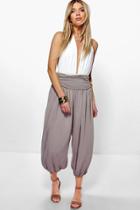 Boohoo Imani Turn Back Waist Slouchy Jersey Trousers Stone