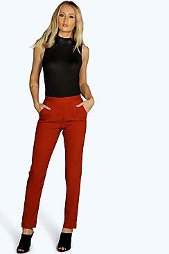 Boohoo Mariee Tailored Pocket Detail Cigarette Trousers