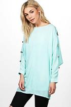 Boohoo Amy Bow Trim Sleeve Top