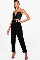 Boohoo Tall Anna Ruffle Hem Tailored Trousers
