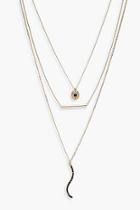 Boohoo Kelly Layered Slinky Snake Necklace