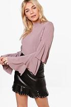 Boohoo Grace Ruffle Sleeve Jumper