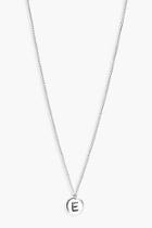 Boohoo Sterling Silver E Initial Pendant Necklace