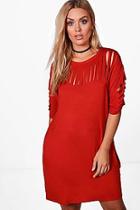 Boohoo Plus Katey Slash Front T-shirt Dress