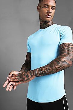 Boohoo Man Skinny Fit Tee With Curved Hem