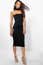 Boohoo Tall Celise Detachable Choker Bandeau Midi Dress Black