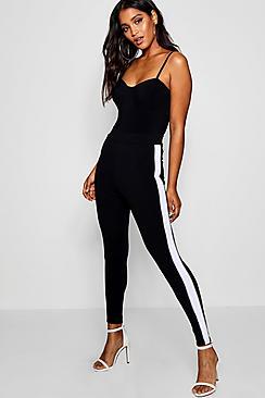 Boohoo Emmy Contrast Binding Stripe Crepe Legging
