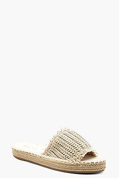 Boohoo Woven Espadrille Sliders
