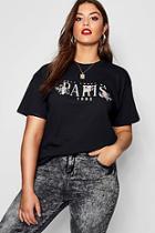 Boohoo Plus Paris Slogan T-shirt