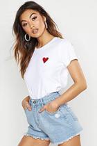 Boohoo Heart Badge T-shirt