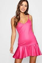 Boohoo Petite Drop Hem Strappy Dress