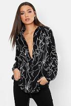 Boohoo Tall Sketch Print Shirt